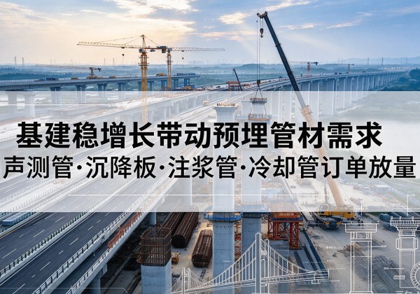 萨嘎基建稳增长带动预埋监测管材需求，声测管、沉降板、注浆管订单持续放量